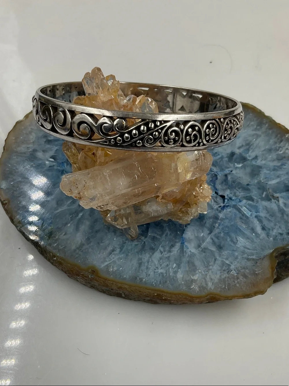 Brighton Love Affair Silver Scrollwork, Bangle, Inside Diameter 2.6”